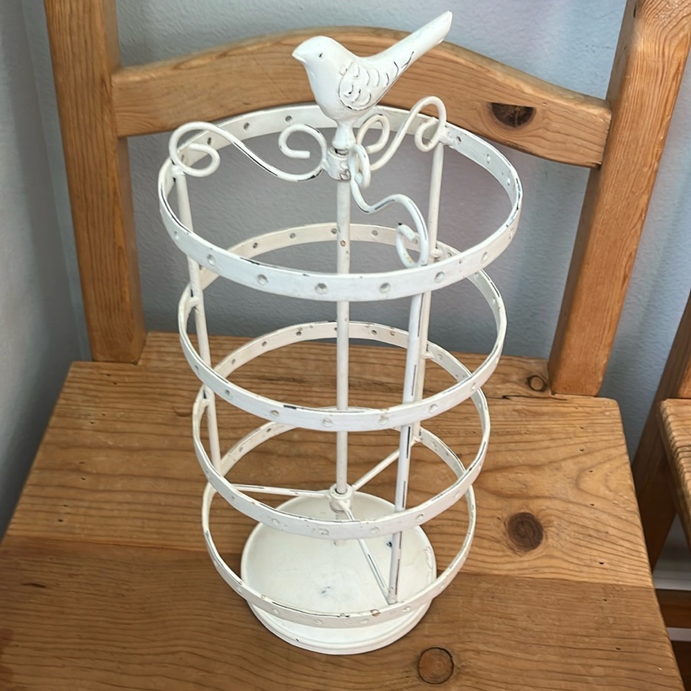 Cream earring holder